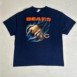 2000s Vintage Chicago Bears Claw Navy T Shirt Size XL